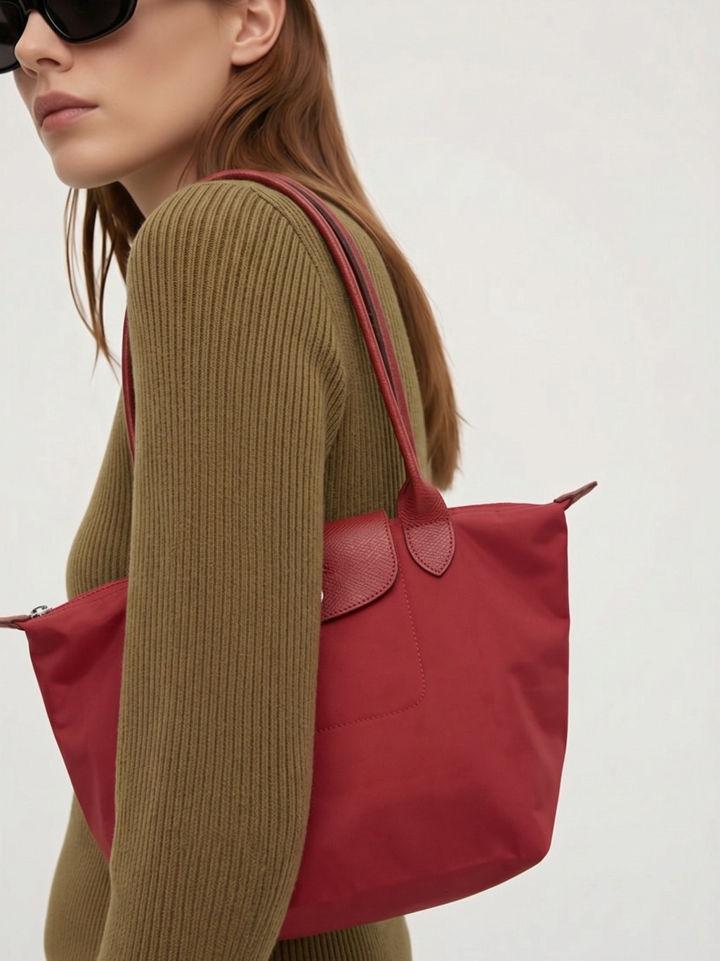 Longchamp Classic Red Tote Bag - Timeless Women's Shoulder Bag